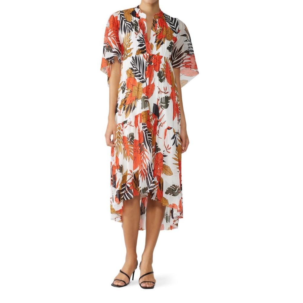 Fuzzi Leaf Print Tulle Dress | Sz M